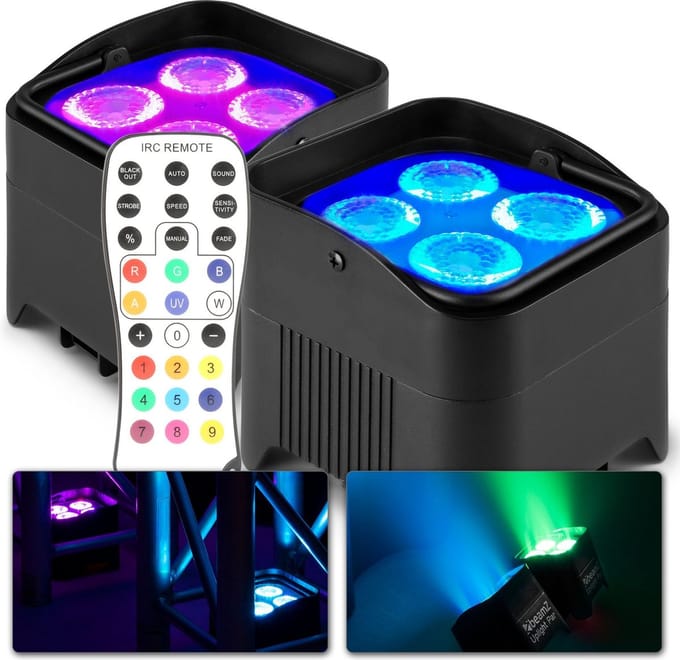 Uplighter LED - BeamZ BBP94W - Set van 2 Uplights met 4x 12W LED's per spot