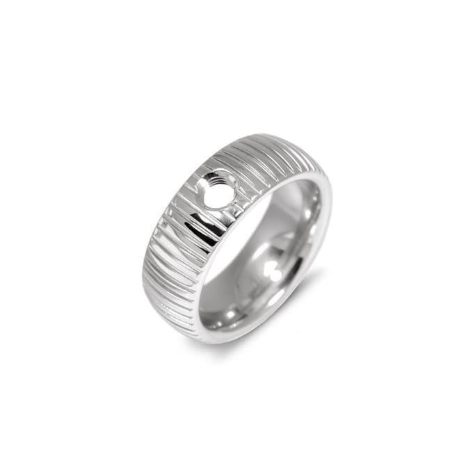 Melano Vivid Striped ring - zilverkleurig - dames - maat 50