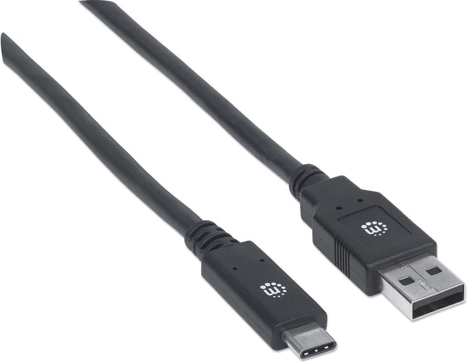 Manhattan 354974 USB-kabel 2 m USB 3.2 Gen 1 (3.1 Gen 1) USB C USB A Zwart