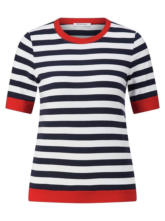 Shirt ronde hals Van Peter Hahn blauw