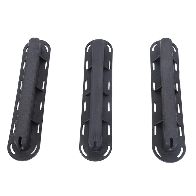 Set de 3 Boîtiers d'Ailerons PVC pour Planche de Surf Ailerons de Surf Bouchons Set avec Vis Clé pour Remplacement d'Aileron de Paddle Board black