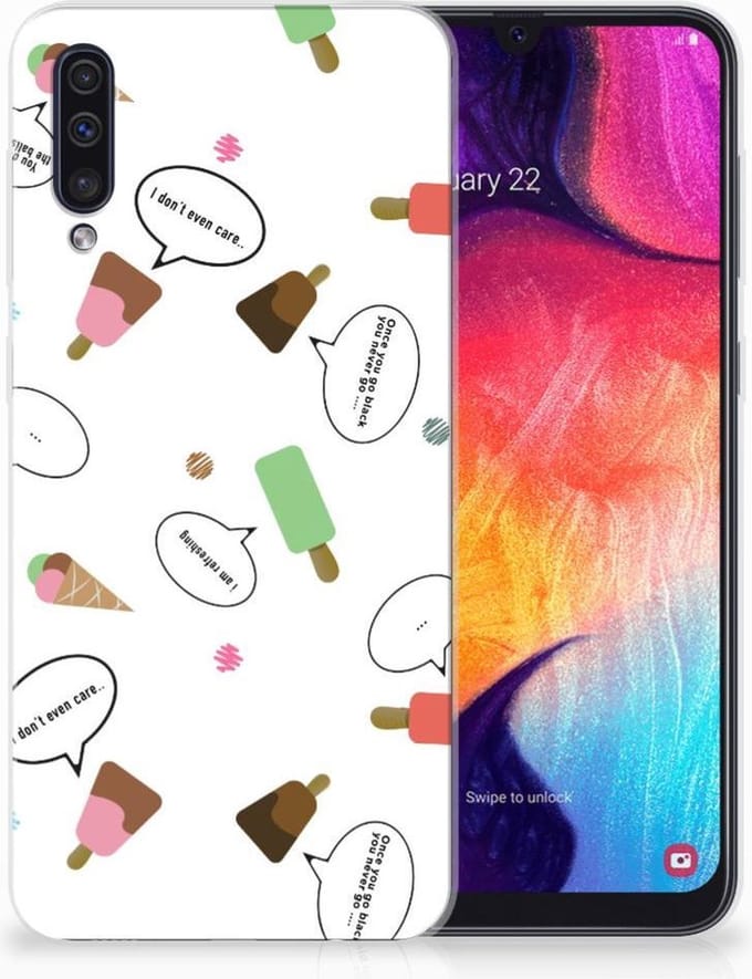 TPU Hoesje voor Samsung Galaxy A50 Siliconen Case IJsjes