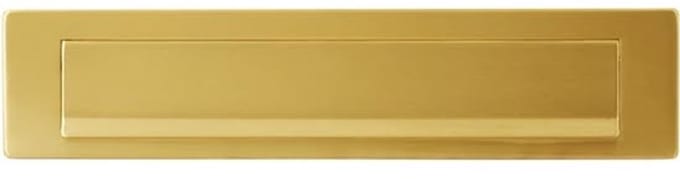 Tochtwering brievenbus+klep - Aluminium - 34 x 8 cm - Licht goud