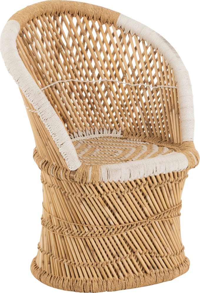 J-Line kinderstoel Rugsteun - bamboe - naturel/wit