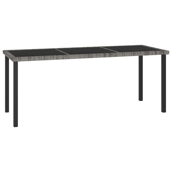 vidaXL - Tuintafel - 180x70x73 - cm - poly - rattan - grijs