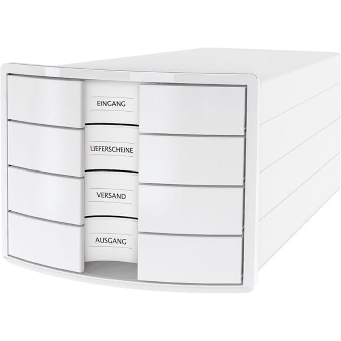 Ladebox HAN Impuls 2.0, 4 schuifladen, A4-formaat, stapelbaar, gesloten, wit