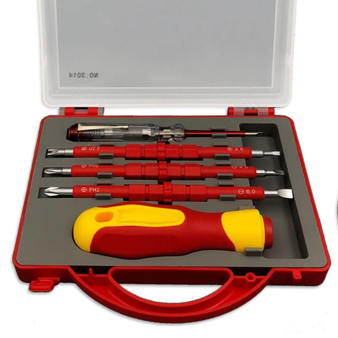 5-in-1 Elektronica Schroevendraaierset Geïsoleerde Multifunctionele Schroevendraaier Kit voor Onderhoud red