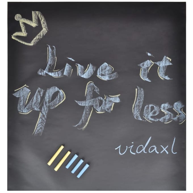 vidaXL - Muursticker - krijtbord - 2 - rollen - met - krijtjes - 0,45x2 - m