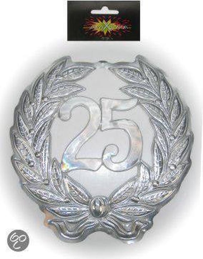 Jubileumkrans 25 jaar plastic 40 cm.
