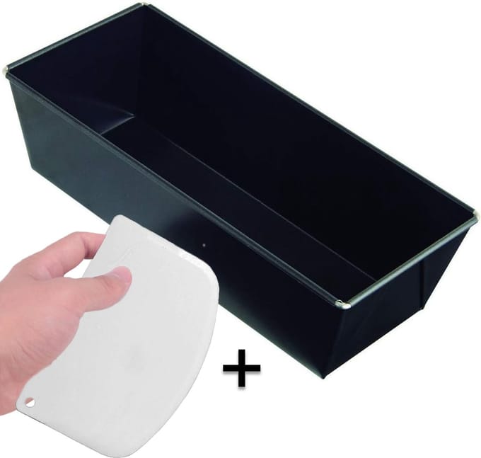 COOCK - Broodvorm - Broodblik met Antiaanbaklaag - Extra Grote Cakevorm - Bakvorm 30 cm - Incl. Deegschraper & E-Book