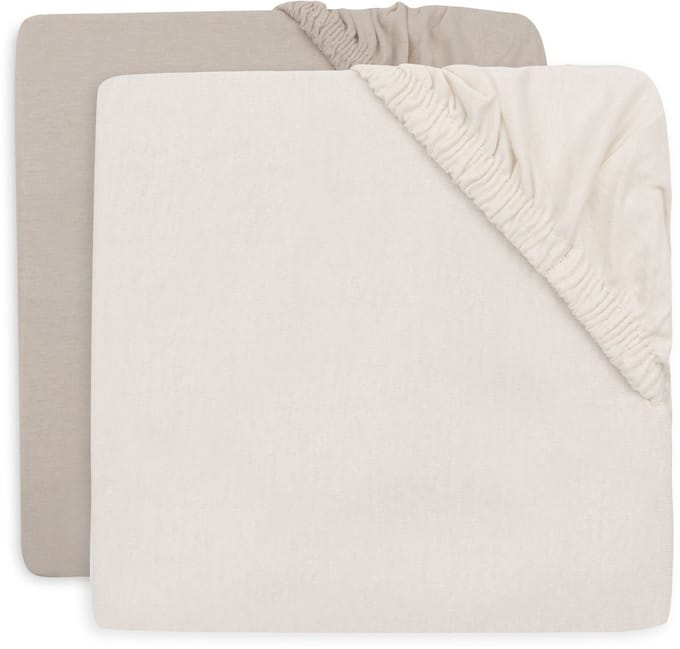 Jollein Hoeslaken Ledikant - 60x120cm - Jersey - Oatmeal/Sand