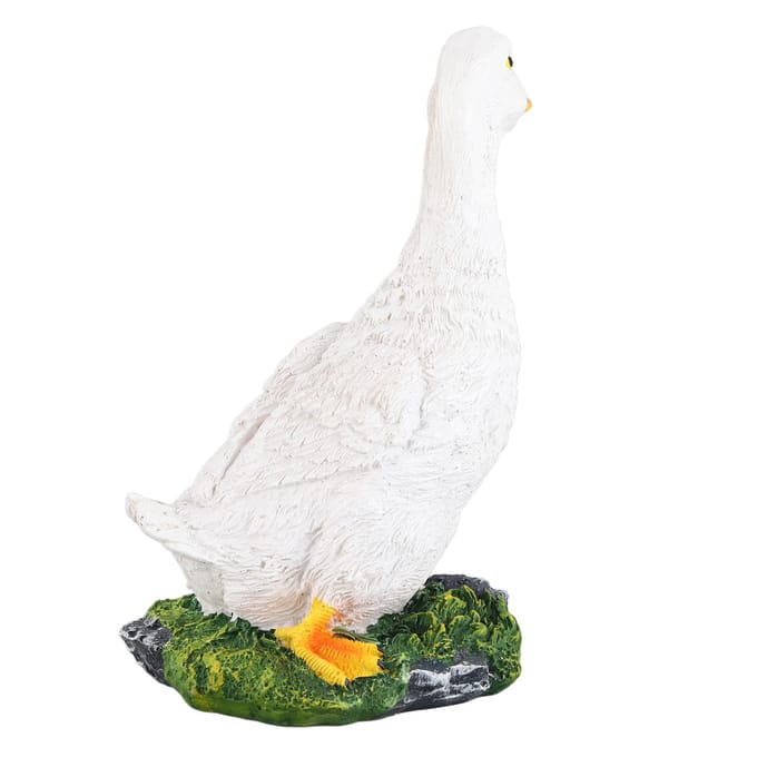Buitensimulatie Witte Eend Standbeeld Landschapssculptuur Binnenplaats Tuindecoratie white