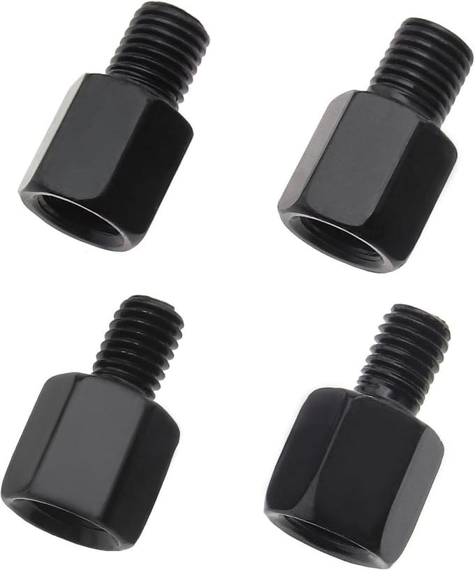 4x Motorfiets Spiegel Verhoger Adapter voor Extra Zichtbaarheid Geschikt M10 naar M8/10 Schroefdraad