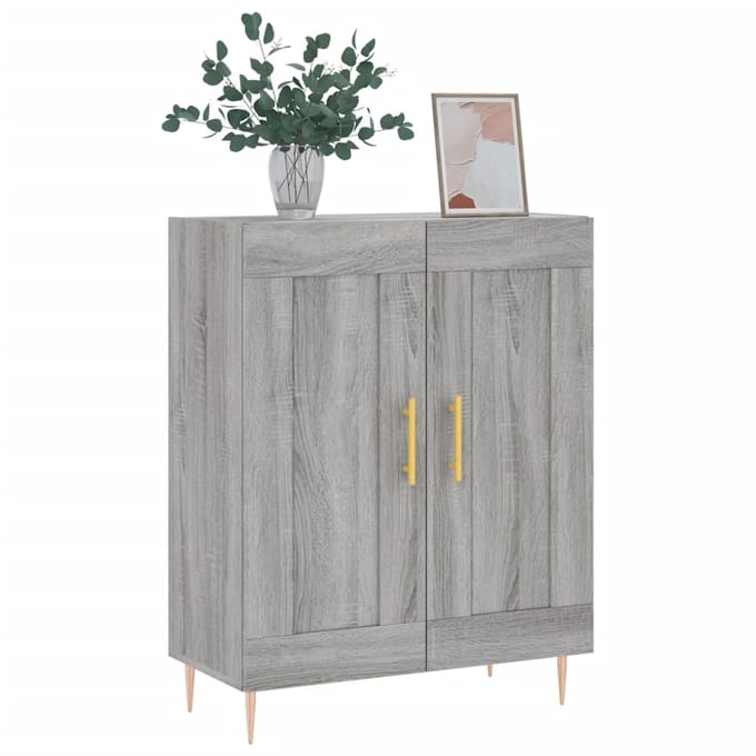 vidaXL - Dressoir - 69,5x34x90 - cm - bewerkt - hout - grijs - sonoma - eikenkleurig