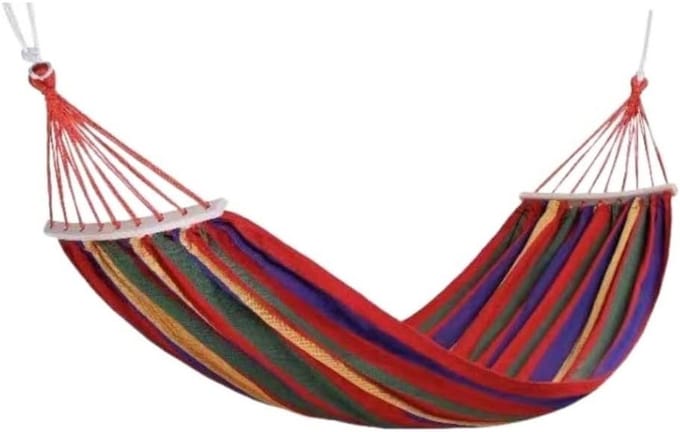 Draagbare Hangmat - Buiten Schommel - Ontspannen Buiten - Stevig Steunkoord - 200x150cm - Gestreept
