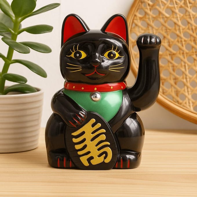 Black Money Cat - 15cm