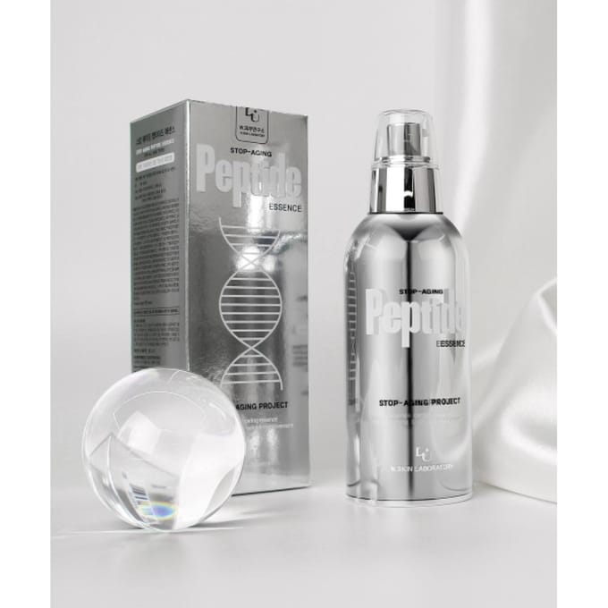 [W.Skin Laboratory] Stop Aging Peptide Essence 100ml - Professioneel 7-Peptide Complex & Hoge Prestaties Veerkracht Opladen white