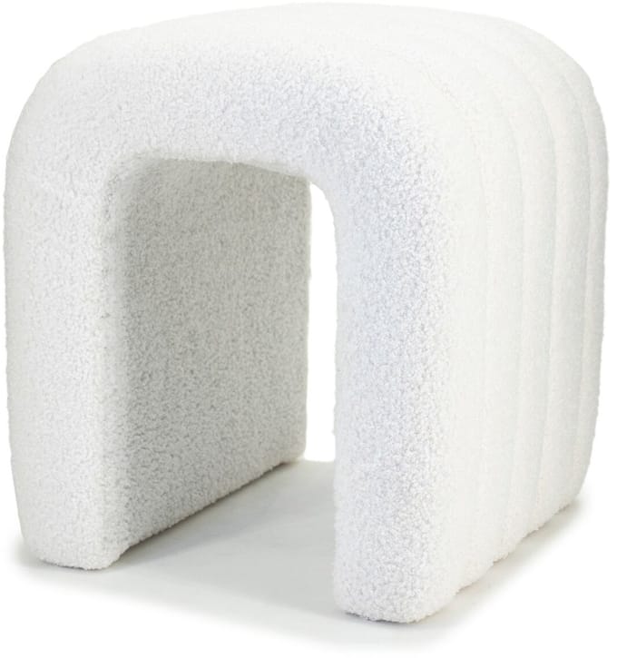 Giga Meubel Poef Sera - Beige - Bouclé - 41x38x45cm