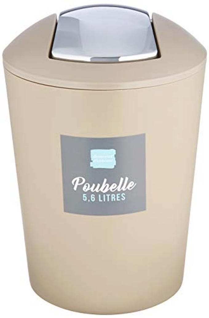 Swing Bin 5,6 Liter Taupe - Afvalemmer voor Huishoudelijk Gebruik