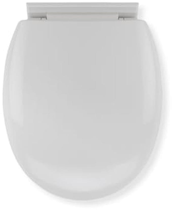Antibacteriële witte toiletbril met langzaam sluitend deksel en quick release