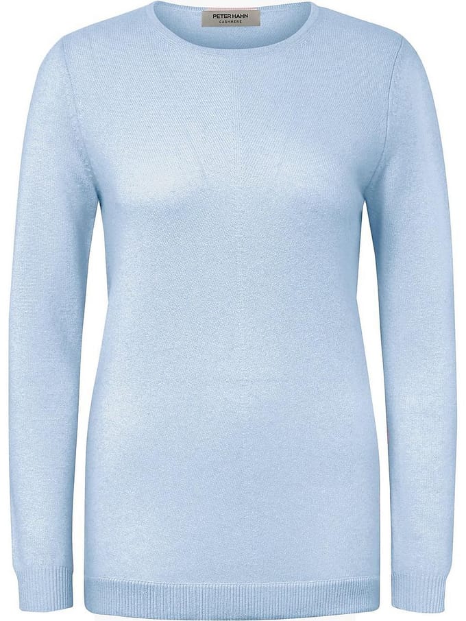 Trui 100% kasjmier ronde hals Van Peter Hahn blauw