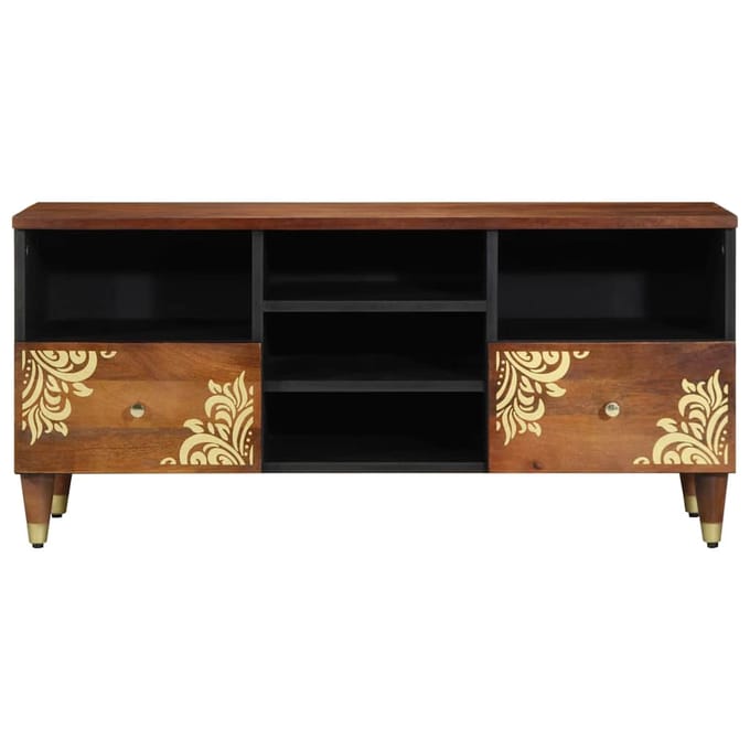 vidaXL - TV - Kast - Honing - bruin - 100 - x - 33 - x - 46 - cm - Massief - Mango - Hout