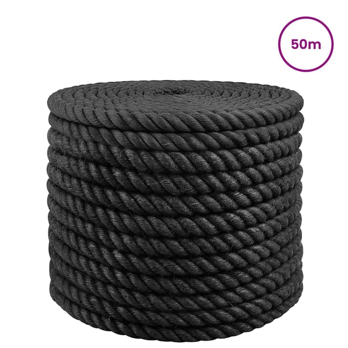 vidaXL - Jute - Touw - 160 - mm - 50 - m - Zwart - 100% - Tossa - jute