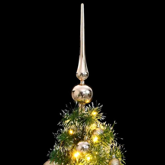 vidaXL - Kunstkerstboom - met - 150 - LED's - kerstballen - en - sneeuw - 120 - cm