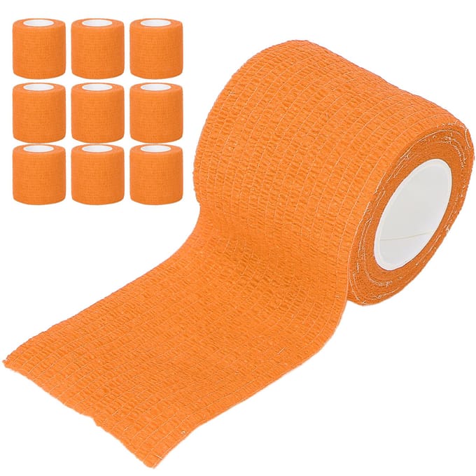 10 Stuks Multifunctioneel Wegwerp Zelfklevend Elastisch Verband Schokbestendig Antislip Tattoo Handvat oranje