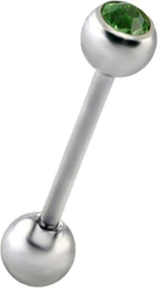 Fako Bijoux® - Tongpiercing - Kristal - Groen