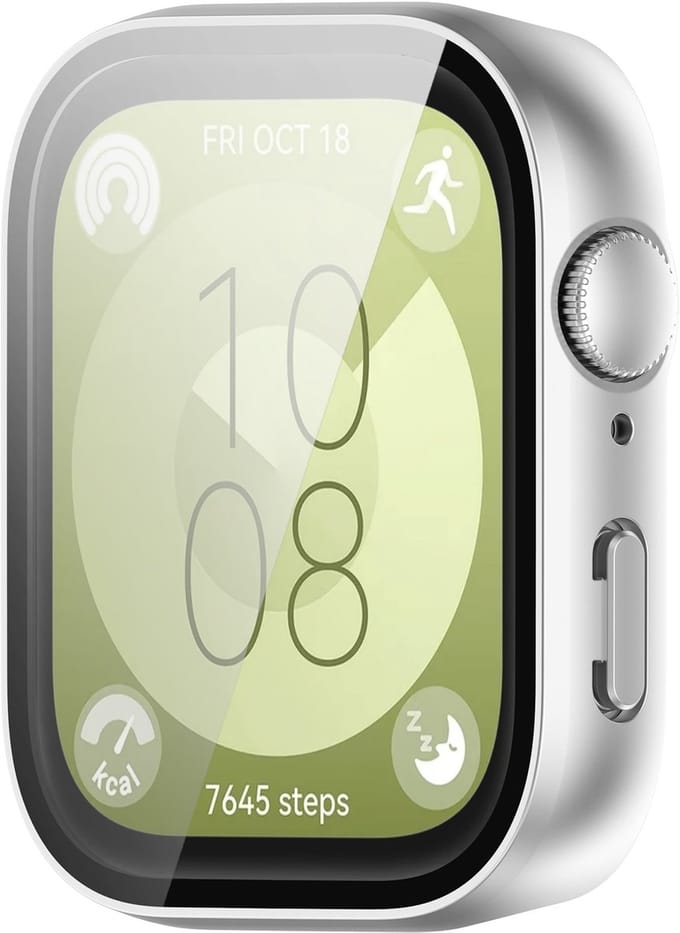 By Qubix - Waterproof Hard case - Zilver - geschikt voor Huawei Watch Fit 3