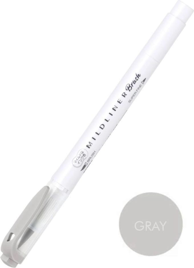 Zebra Mildliner Brush Pen - Mild Gray WFT8-MGR
