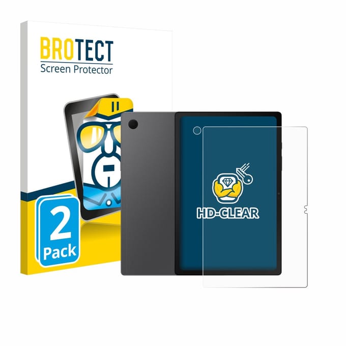 BROTECT - Screenprotector voor Samsung Galaxy Tab A8 (Voor+Camera) - Folie Beschermfolie transparant 2 Stuks