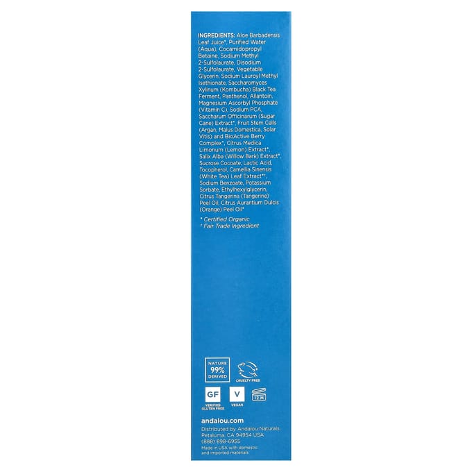 Gel Nettoyant, Kombucha Agrumes, Peau Nette, 6 Fl Oz (178 ml) blue