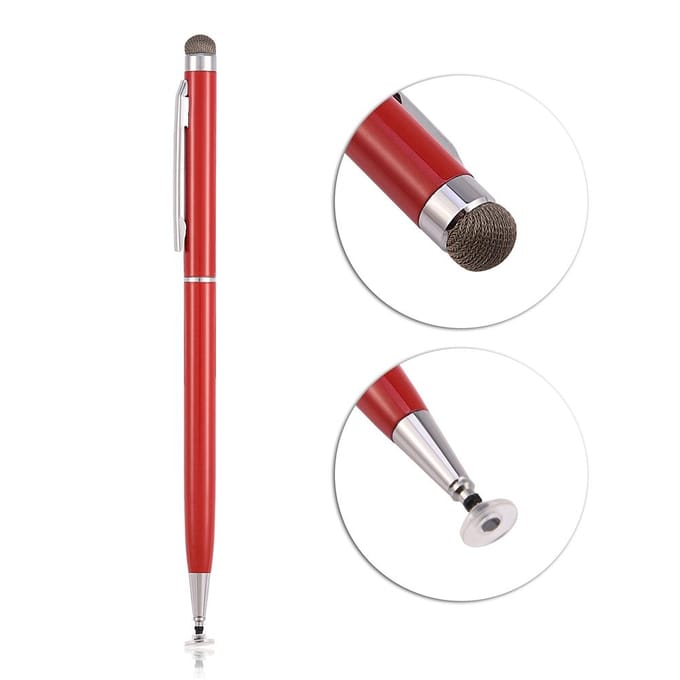 Universele Vervangende Capacitieve Touchscreen Stylus Pen Stoffen Punt voor iOS Samsung rood