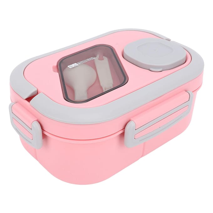 Plastic Lunchbox Grote Capaciteit Compartimenteel Dubbellaags Student Voedselopbergcontainer Doos L(for 6.5-9kg) white