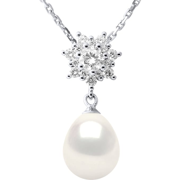 Halsketting - Echte Cultured Zoetwaterparel Pear 9-10 mm