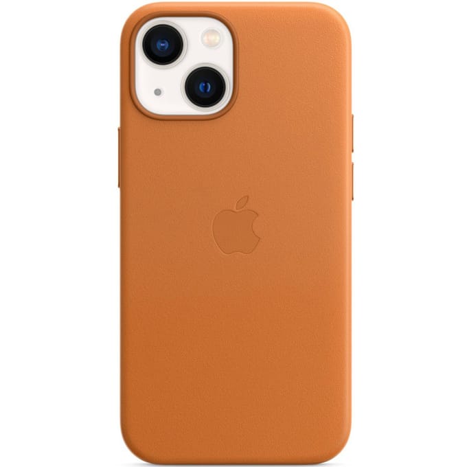 Leather Backcover MagSafe voor de Apple iPhone 13 Mini - Golden Brown
