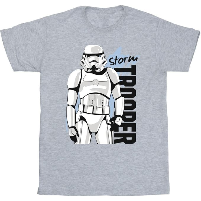 Star Wars Jongens Storm Trooper T-Shirt (Sportgrijs)