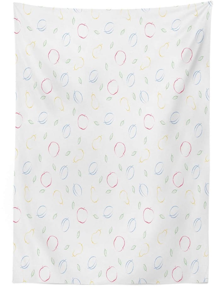 ABAKUHAUS Tafelkleed Fruit – 140x240 cm, Wasbaar, Wit-Rood