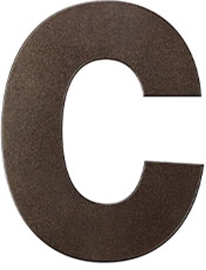 Huisnummer toevoeging - Dark Brons Kleur - RVS - GPF - toevoeging letter 'c' Dark blend, 116 mm