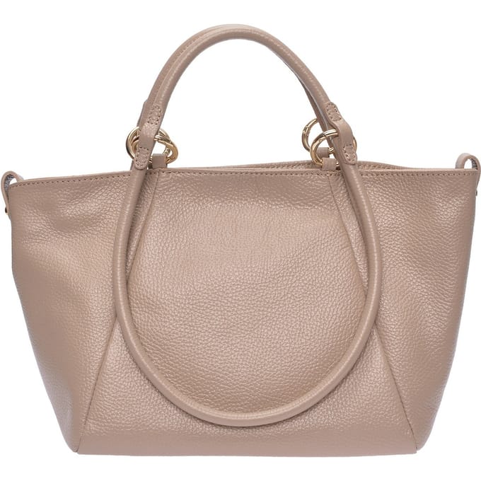 Roberta M Beige Rundleer Tas