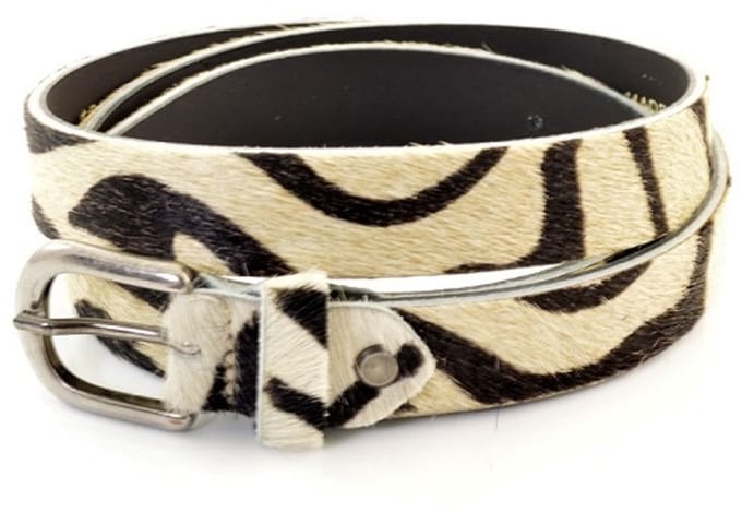 Dames Riem Wildlands Zebra print leer