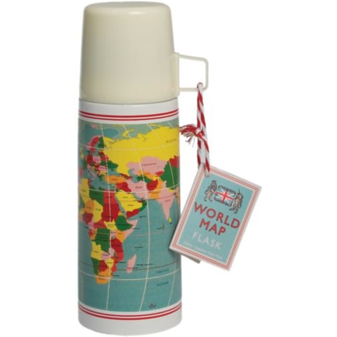 Thermosfles + Beker Vintage World Map