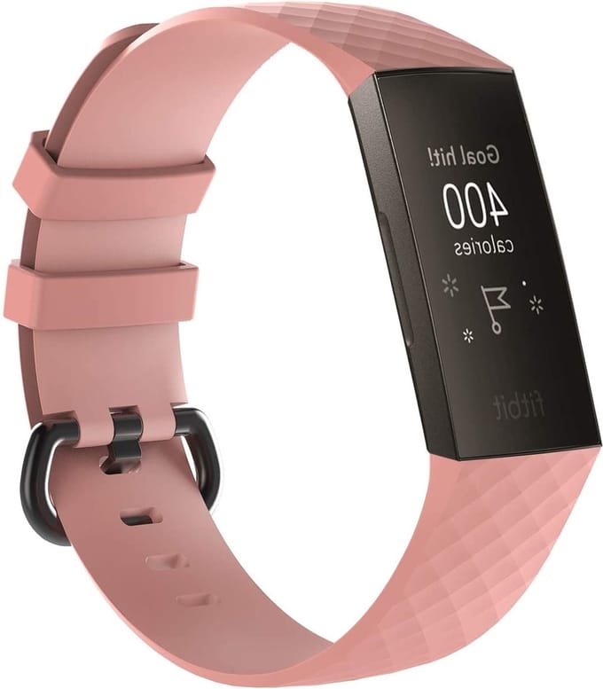 Strap-it Siliconen bandje - geschikt voor Fitbit Charge 3 / Fitbit Charge 4 - lichtroze - Maat: Maat S