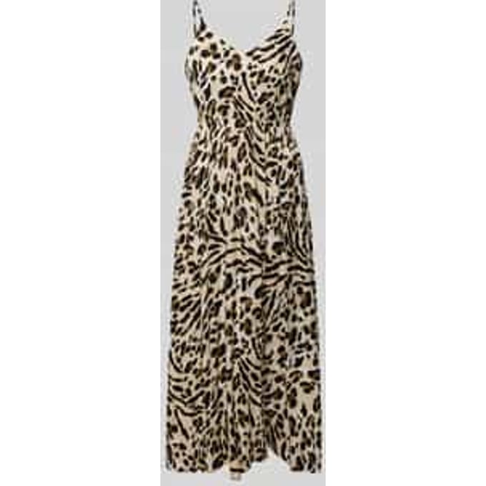 Midi-jurk van viscose met V-hals, model 'MARRAKECH'