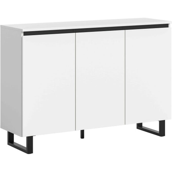 Tomasa ladekast wit melamine zwart - 36x120x84cm