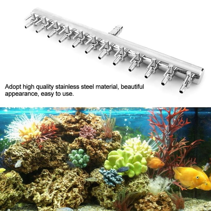 12 Koppelingen Aquarium Luchtstroom Regelventiel Vistank RVS Regulator Accessoires white