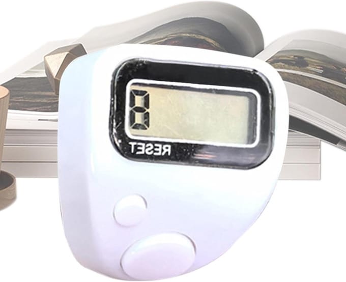 Vinger Teller - Digitale Teller - Sport Training - Flexibele Pasvorm - 5-cijferig Display - Wit