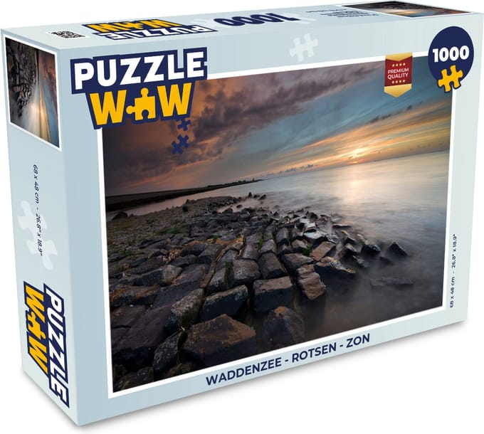 Puzzel Waddenzee - Rotsen - Zon - Legpuzzel - Puzzel 1000 stukjes volwassenen